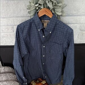 Duluth Trading Co Men's Navy Plaid Button Down Shirt, business  young men